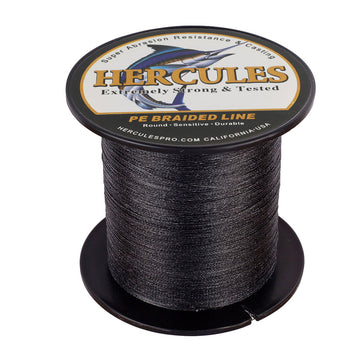 100M 109Yds Black 6lb-100lb HERCULES PE Braided Fishing Line 4 Strands
